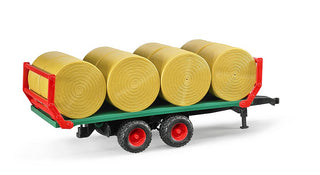 Bruder Bale Trailer & 8 Round Bales - Naughton Farm Machinery