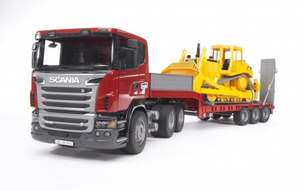 Bruder Scania R Series Truck, Low Loader & Bulldozer - Naughton Farm